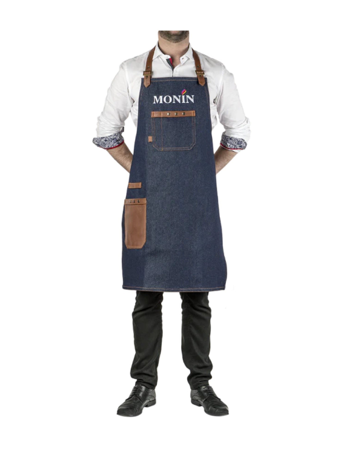 Monin Barista forklæde - Et elegant forklæde med Monin-logoet, perfekt til baristaer og kaffeeentusiaster.