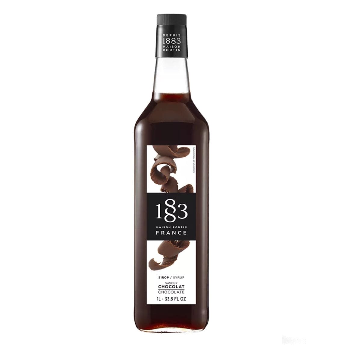 1883 Chokoladesirup – fransk kvalitetssirup med intens smag af mørk chokolade, perfekt til kaffe, desserter og cocktails.