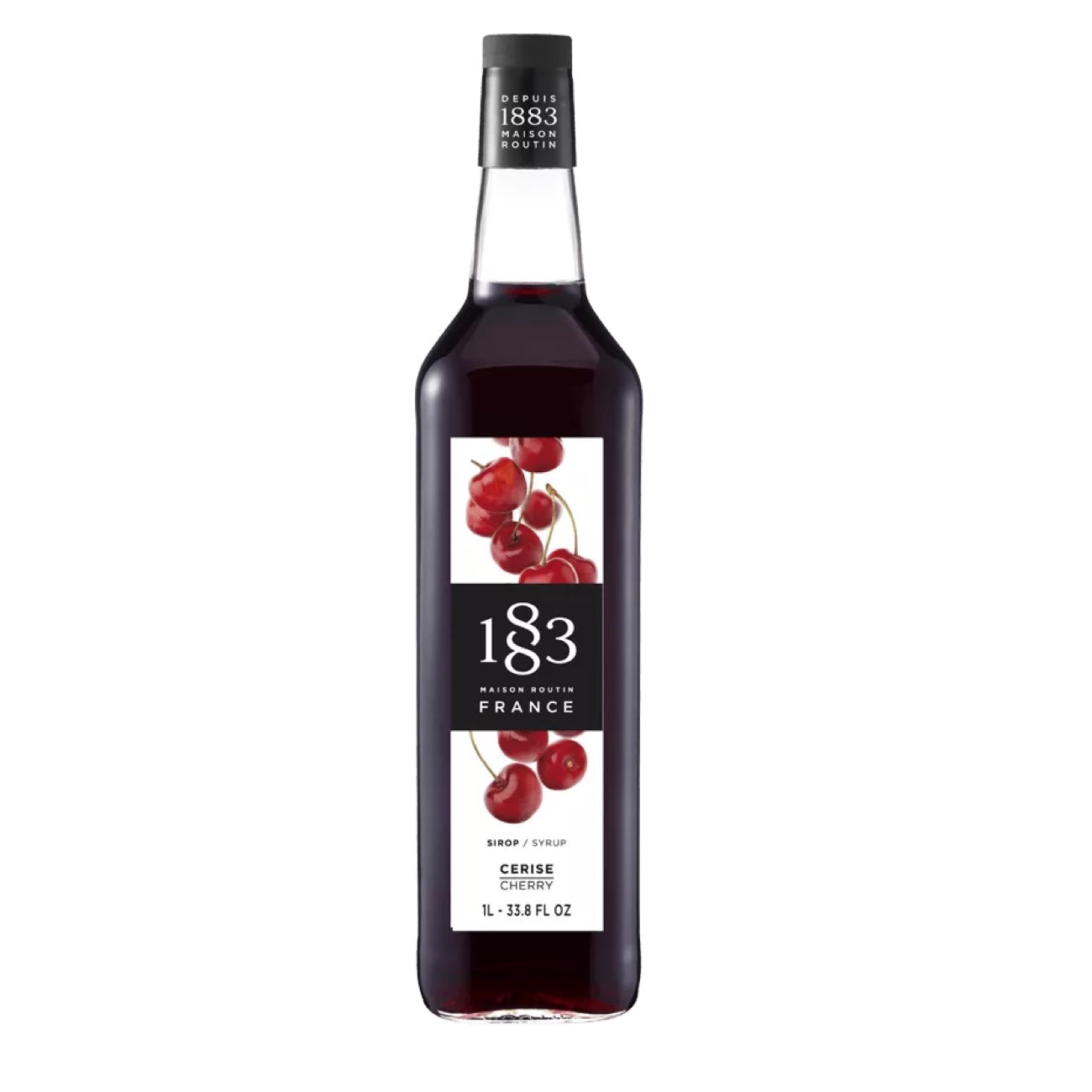 1883 kirsebær sirup flaske – premium cocktail- og mocktail-smagsgiver til bar og hjemmebar