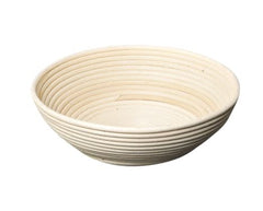 Raskekurv / hævekurv i robust flettet materiale – ideel til hævning af brøddej i professionelle bagerier og køkkener.