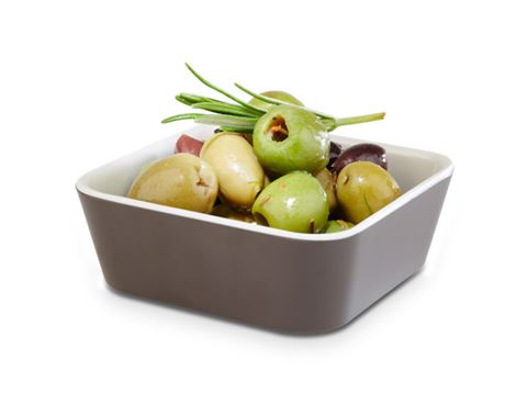 Elegant serveringsskål i moderne design – perfekt til anretning af salater, tilbehør eller delikate retter i restaurant- eller kantinemiljø.