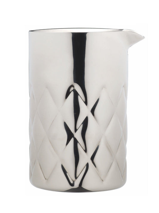 Stål mixing glass i Yarai-stil – elegant og holdbart cocktailglas til professionel omrøring og servering af drinks.