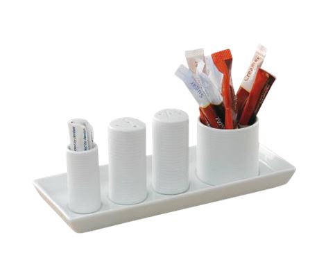 Plat de ménage fra Buffet Line – elegant og funktionel holder til salt, peber og dressinger, ideel til buffet og professionel servering.