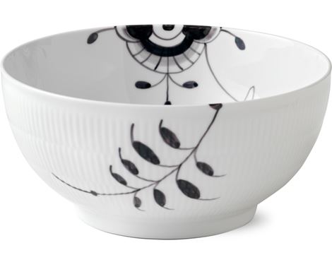 Royal Copenhagen Skål Sort Mega Riflet