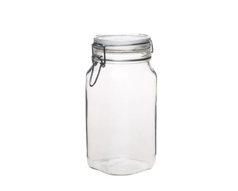 Patentglas Fido 96159301 fra Bormioli Rocco – et stilfuldt og funktionelt opbevaringsglas med patentlåg, ideelt til opbevaring af fødevarer som syltetøj, marmelader eller tørrede ingredienser. Perfekt til både hjemmet og professionelle køkkener