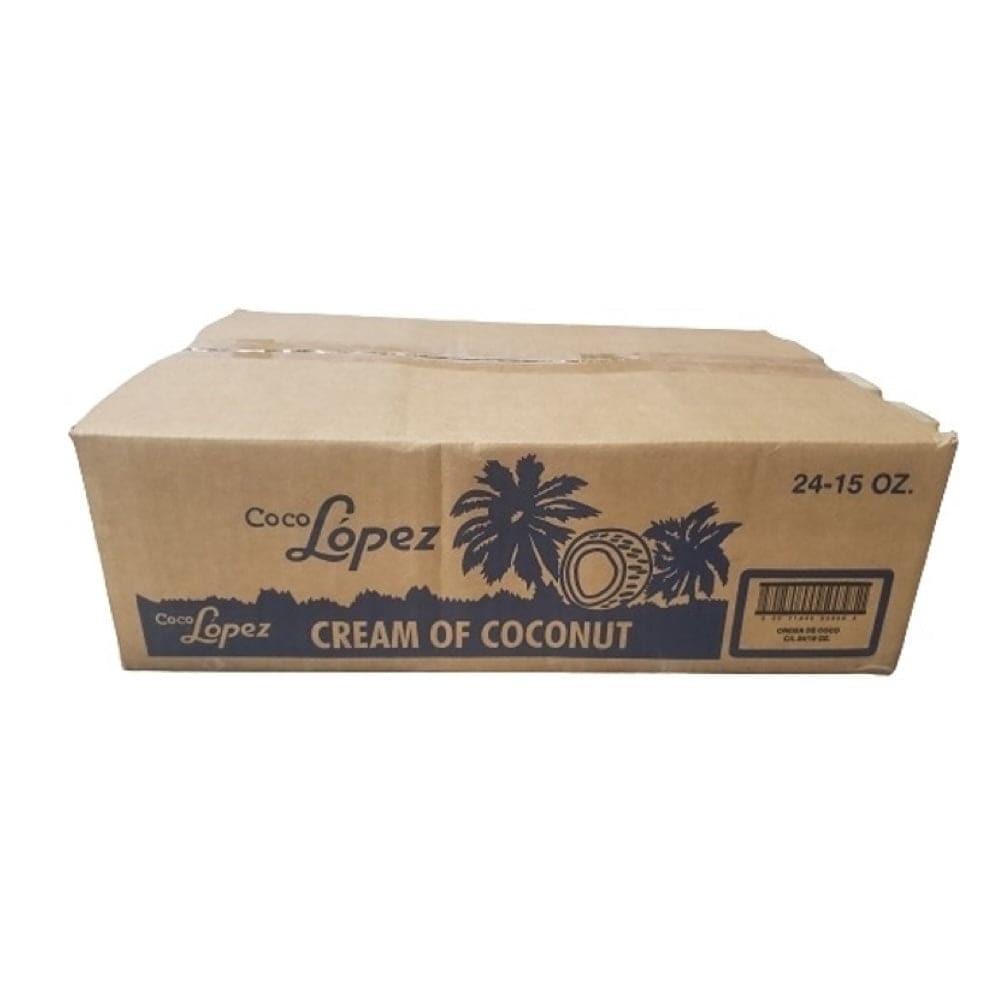 Coco Lopez låda – kolli med flera burkar av den klassiska kokosgrädden, perfekt för cocktails och matlagning