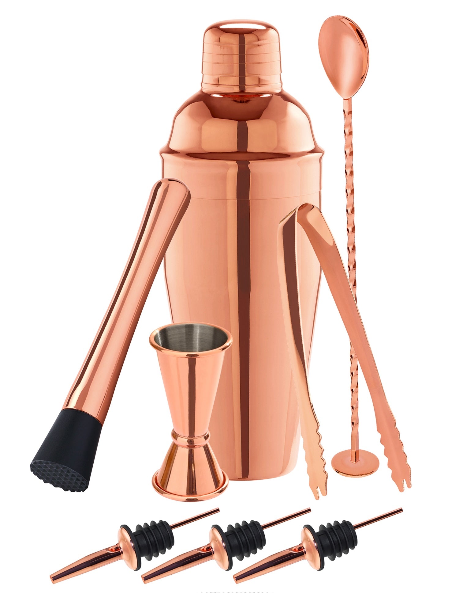 Deluxe Bar Set Koppar 8 Delar – komplett barverktygset i koppar, perfekt för bartendrar och cocktailälskare