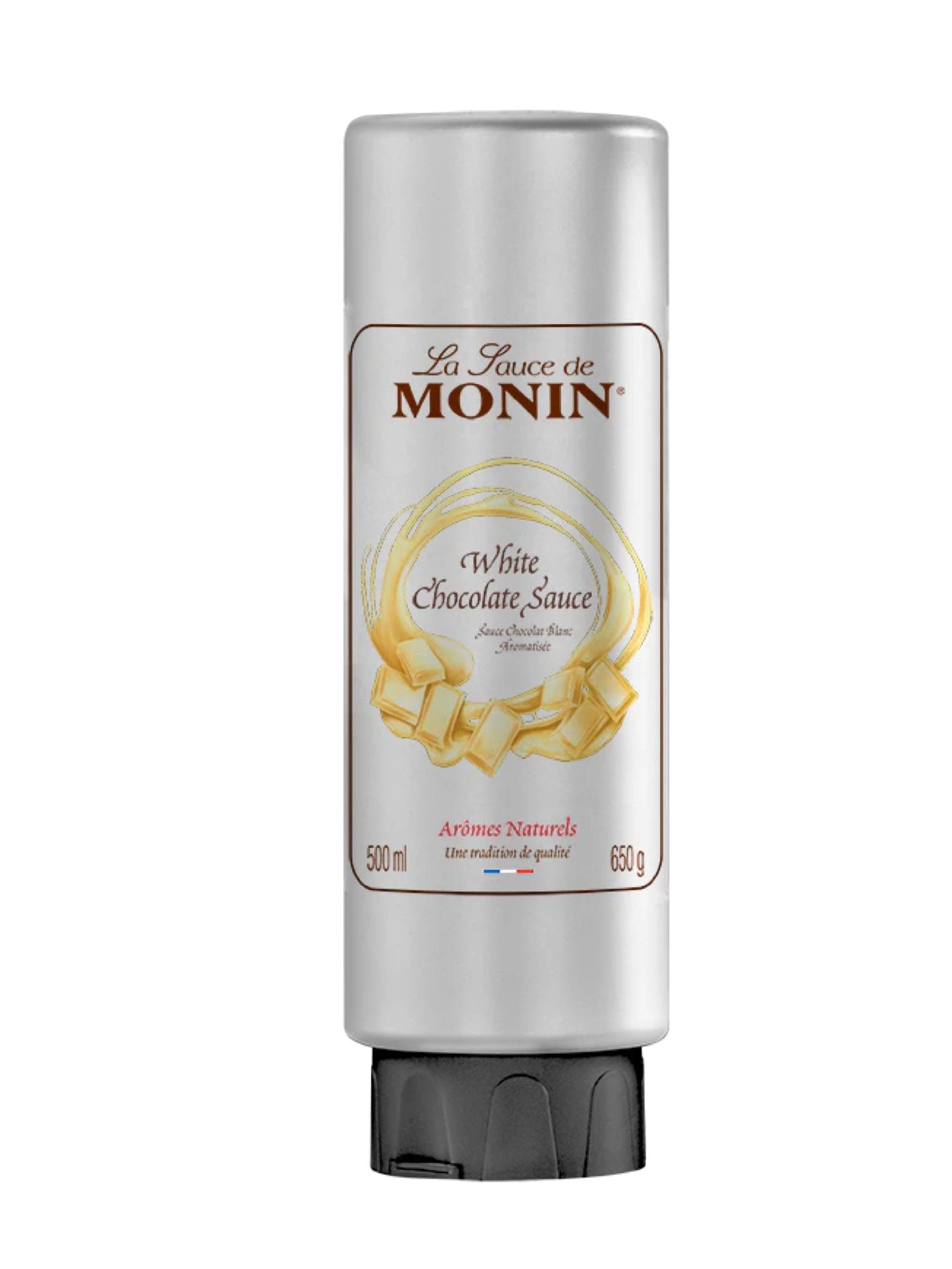Monin Hvid Chokolade Sauce – cremet og sød hvid chokolade sauce, ideel til at tilføje en luksuriøs smag til desserter og varme drikke