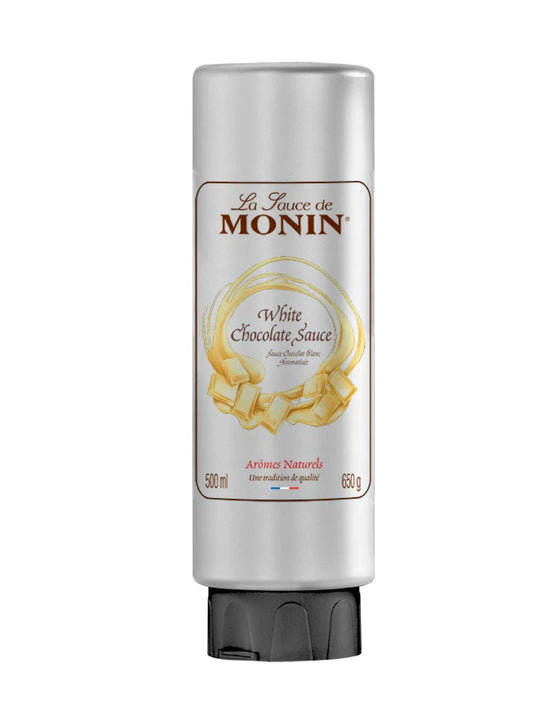 Monin Hvid Chokolade Sauce – cremet og sød hvid chokolade sauce, ideel til at tilføje en luksuriøs smag til desserter og varme drikke