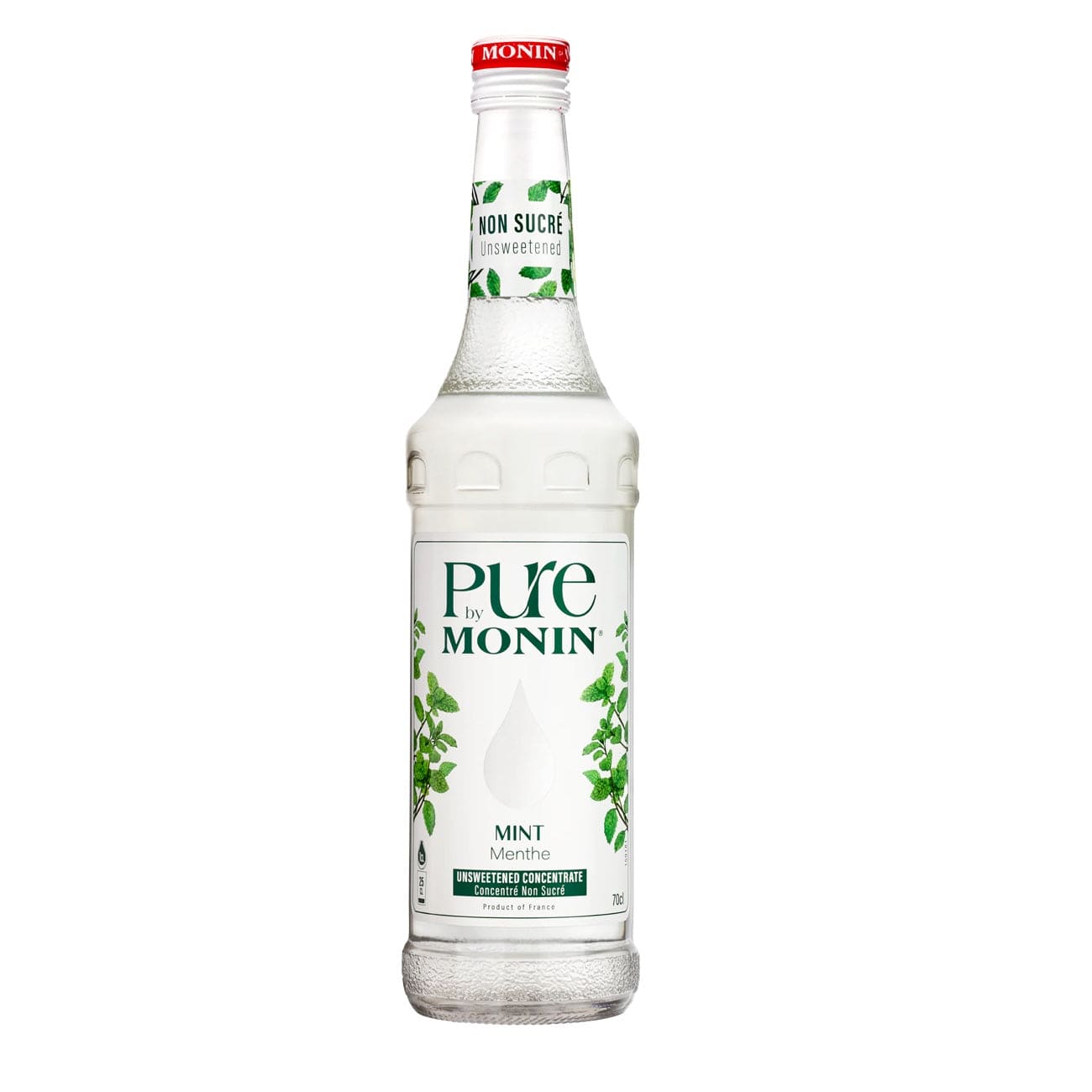 Flaske Monin Pure Mint – intens myntesirup velegnet til cocktails, mocktails og varme drikke.