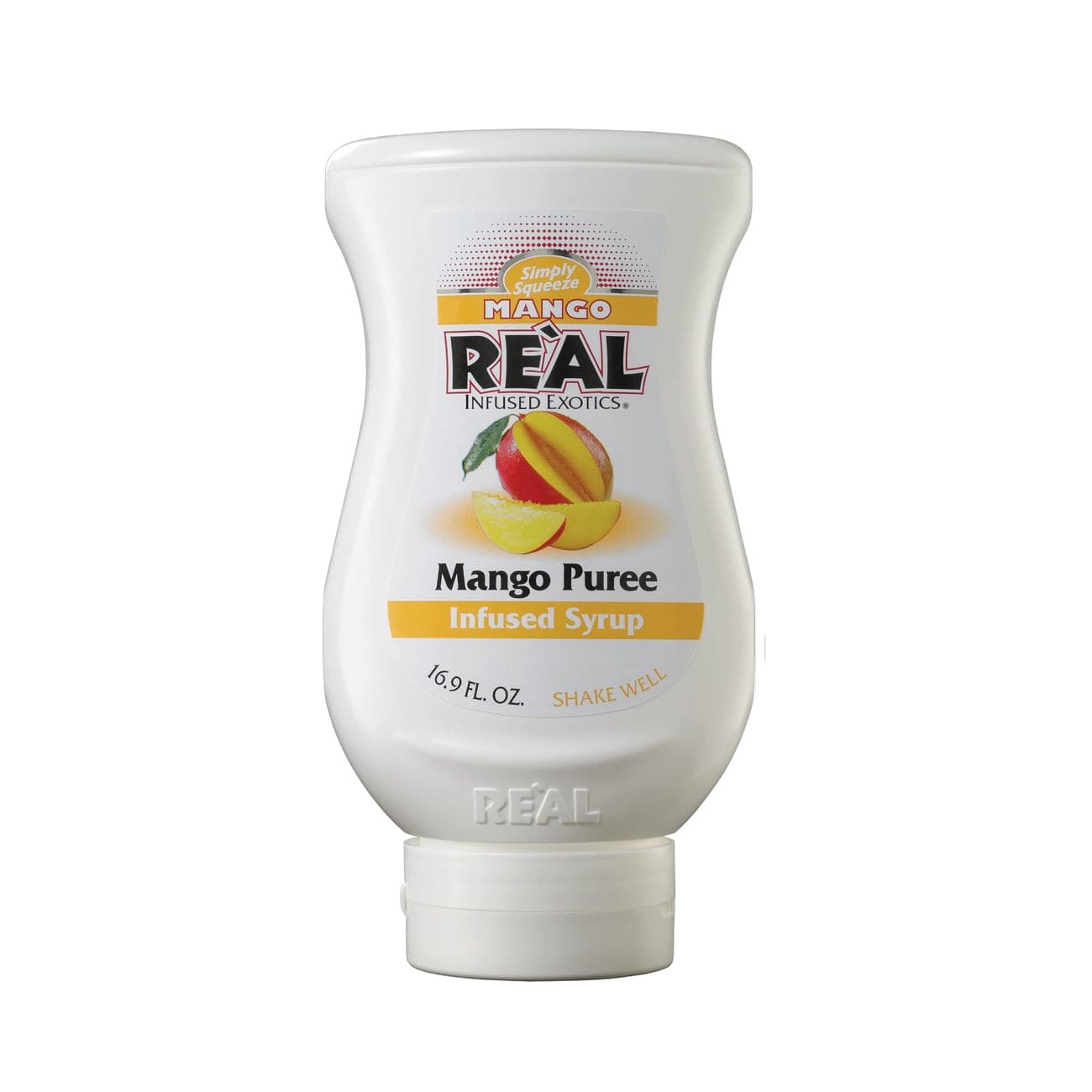 Real Mango Sirup – en naturlig og sød sirup med smagen af frisk mango, perfekt til at skabe tropiske cocktails og smoothies