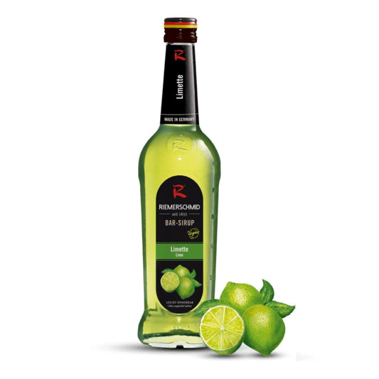 Riemerschmid Lime Sirup – frisk og syrlig limesirup i flaske, perfekt til cocktails, mocktails og sodavand.