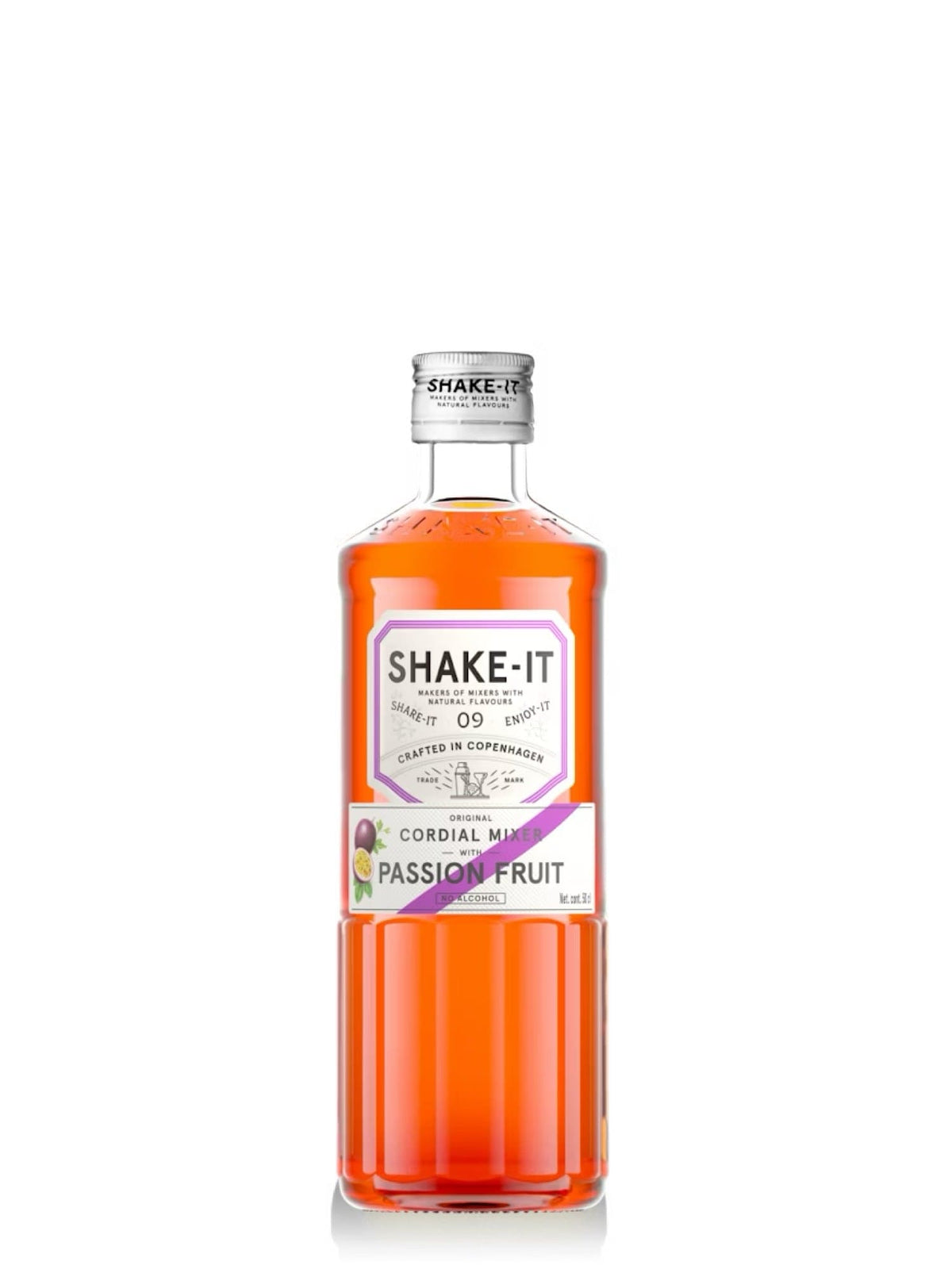 Shake-It passionsfrugtsirup i en flaske, perfekt til at tilføje en tropisk og frugtagtig smag til dine drikke