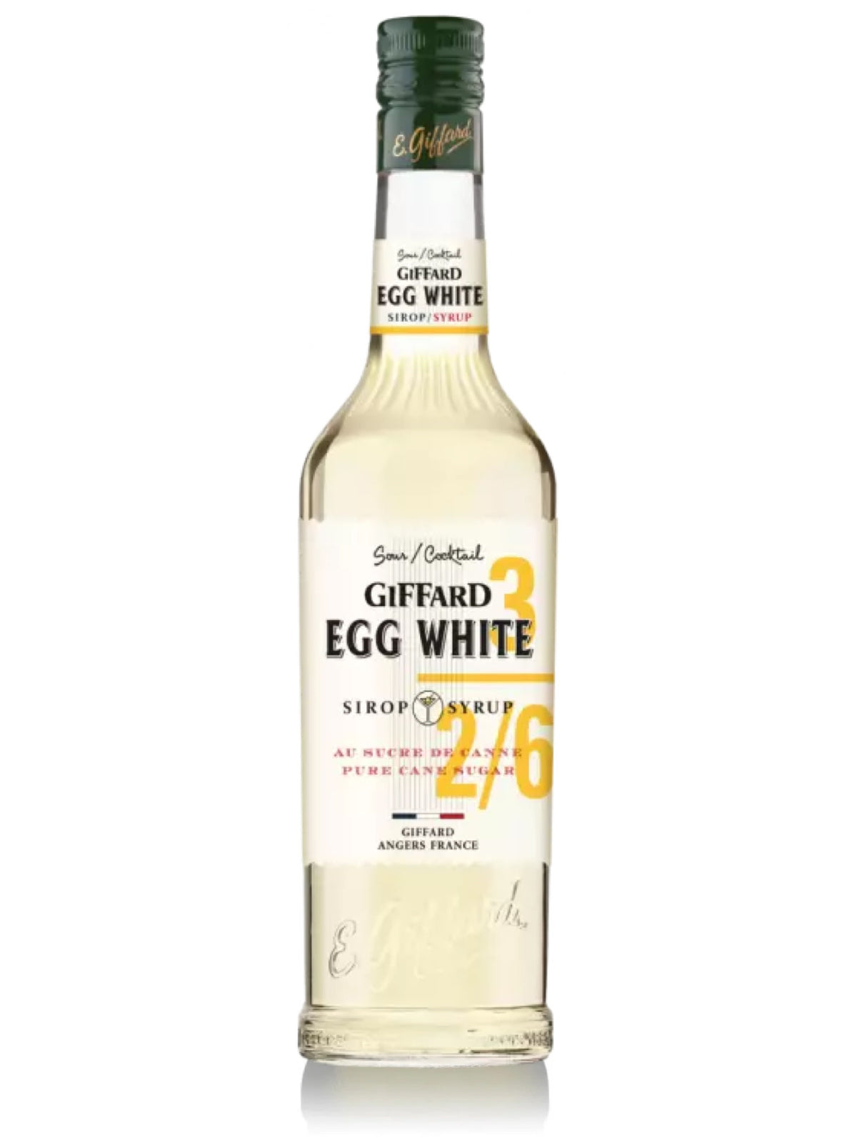 Giffard æggehvidesirup i en flaske, perfekt til at skabe skummende cocktails uden brug af æg