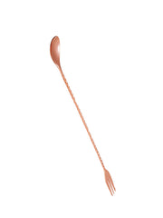 Make your bartending easier with this versatile copper bar spoon with fork.