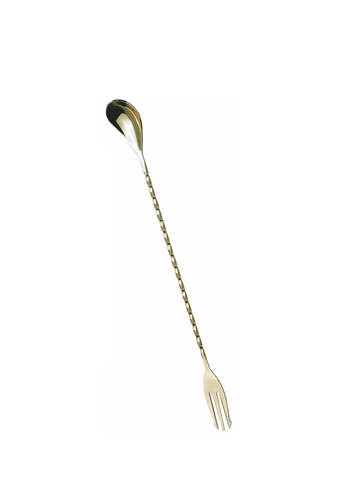 Tilføj elegance til din barservice med denne guld barske med gaffel