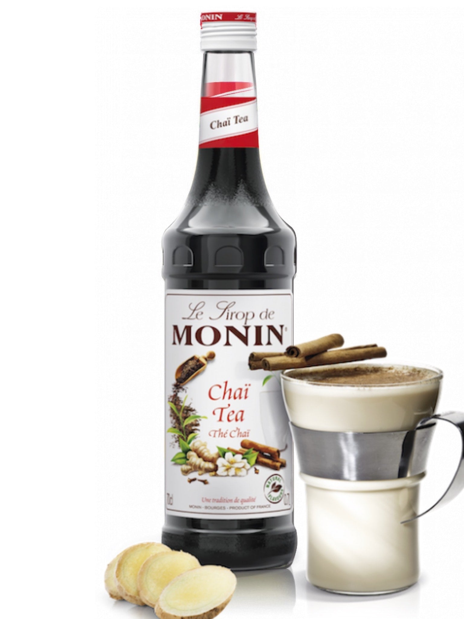 Skab autentiske chai-latte og cocktails med den rige og komplekse smag af Monin Chai Sirup.
