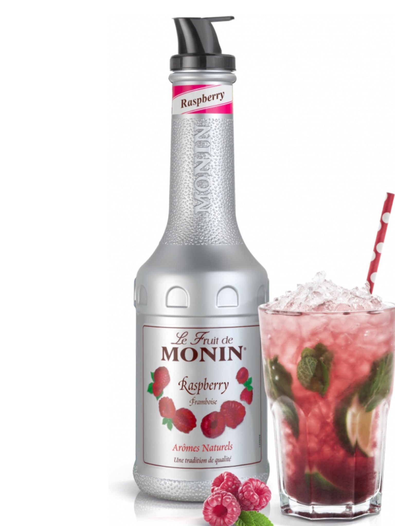 Skab smagsfulde og forfriskende drinks med Monin Hindbær Pure som den perfekte ingredien