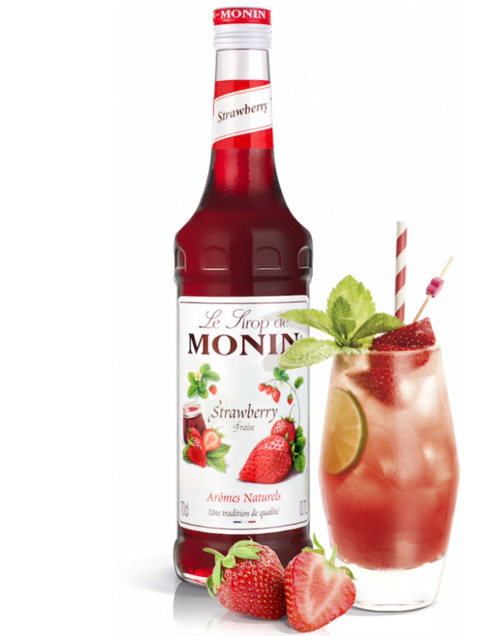 Tilføj en frugtagtig twist til dine yndlingsdrinks med Monin Jordbær Sirup, perfekt til enhver lejlighed