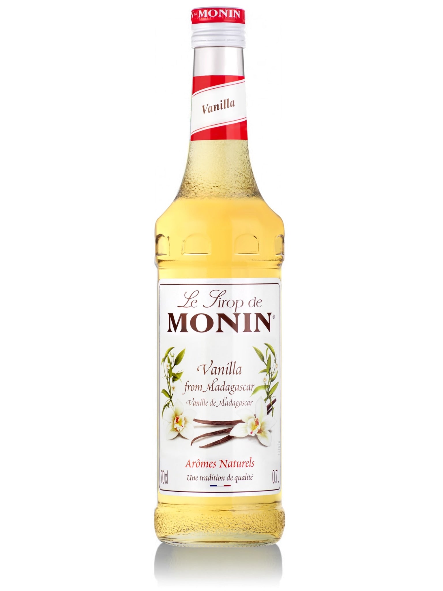 Monin Vanilje Sirup - tilføj en lækker og subtil vaniljesmag til dine drinks med denne skønne og aromatiske sirup fra Monin